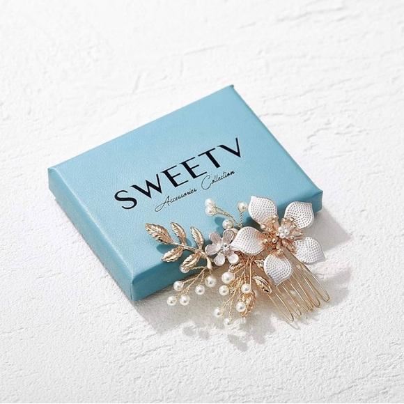 Gold Bridal Hair Clip - Picture 3 of 5